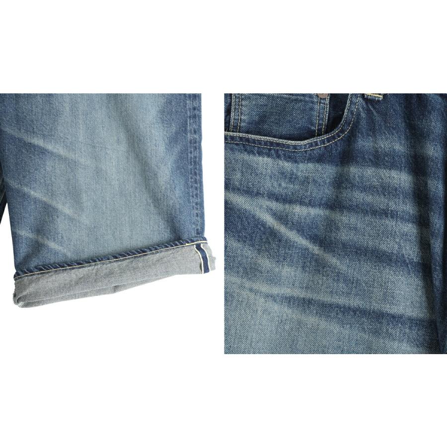 GOLD / ゴールド ： RECYCLED SUVIN COTTON YARN 11.5oz DENIM 5POCKET WIDE SHORTS VINTAGE WASHED / 全3色 ： 26A-GL52633Hの画像