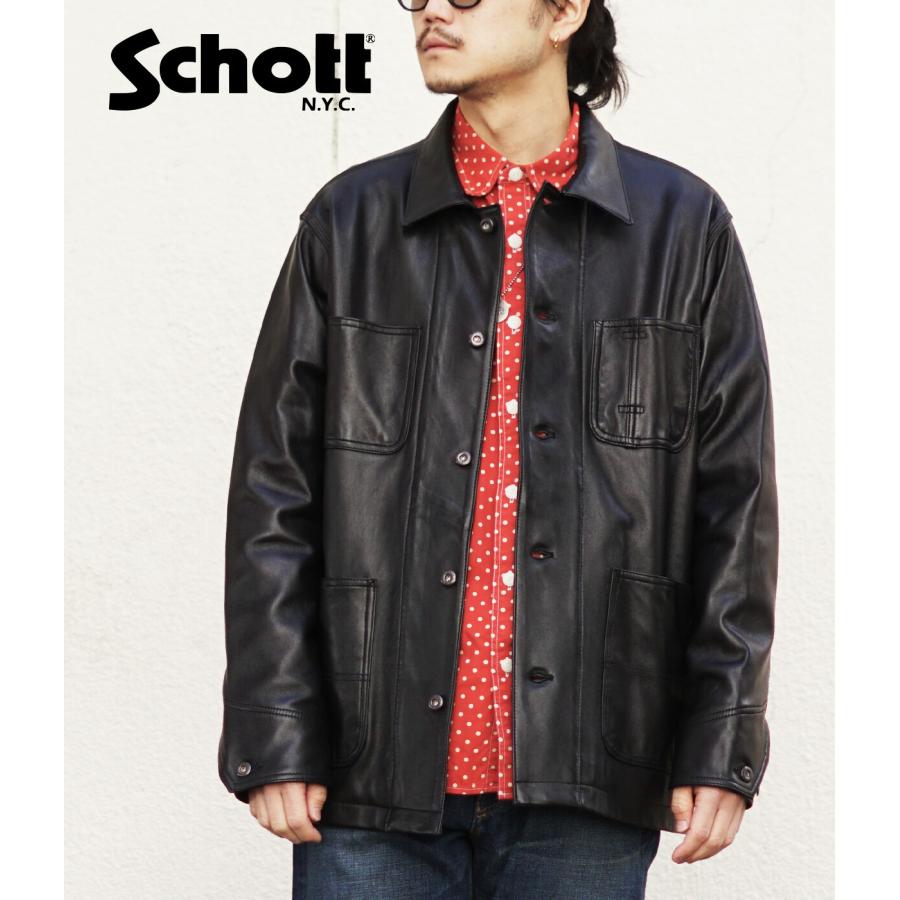 Schott / ショット ： LAMB LEATHER COVERALL JACKET ： 3111050 : 3111050 : ARKnets  - 通販 - Yahoo!ショッピング