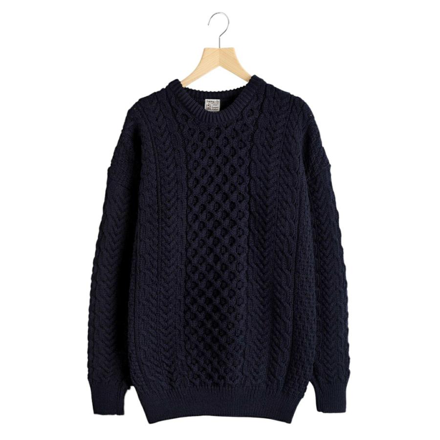 【10%OFF】INVERALLAN / インバーアラン ： Crew Neck Traditional Aran Sweater ： 517001 | INVERALLAN