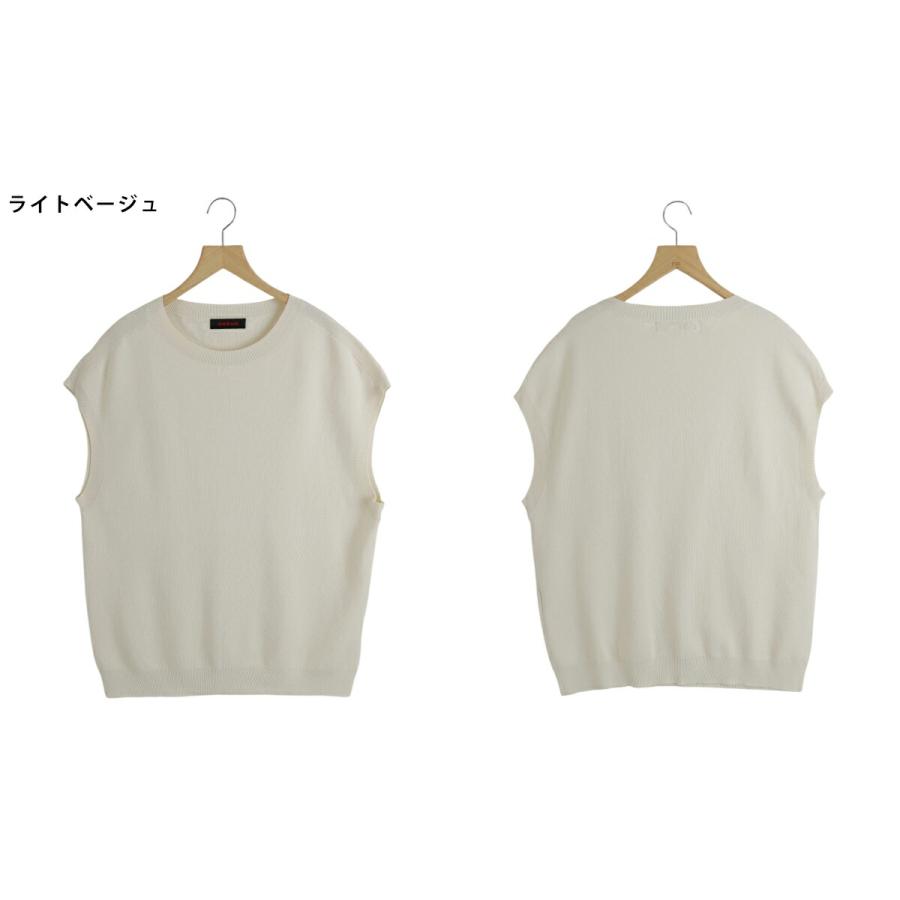 CABaN（キャバン） ： コットンカシミヤ クルーネックベスト / 全4色