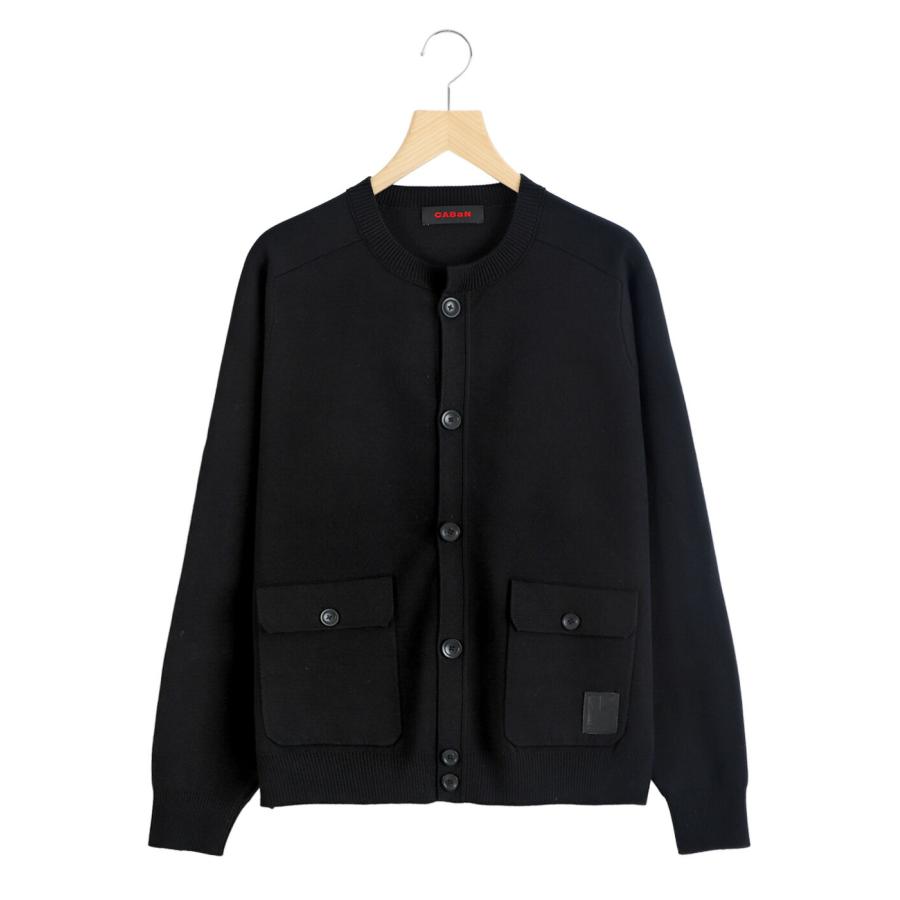 CABaN（キャバン）定番カーディガン&プルオーバーノースリーブ CABaN（キャバン） ： コットンカシミヤ フラップポケットニット