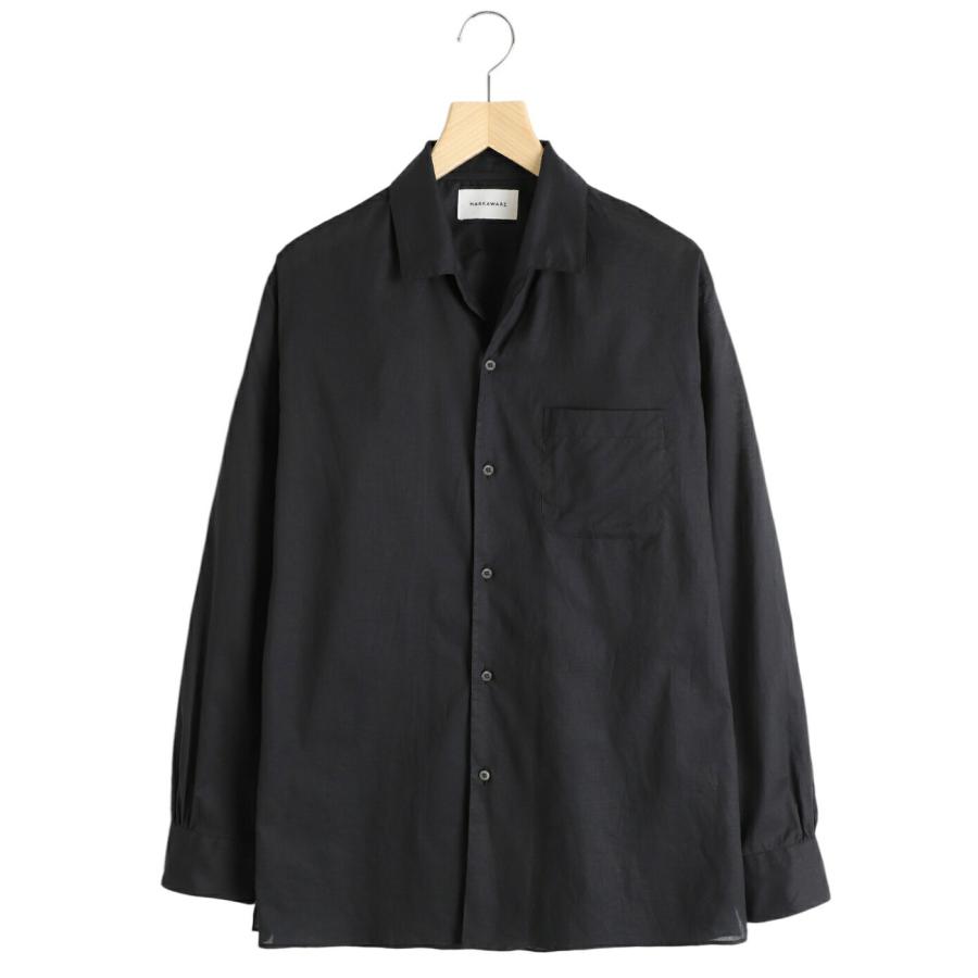 【新品】markaware 25AW イタリアンオープンカラーシャツBlack2 新品】markaware 25AW イタリアンオープンカラーシャツBlack2