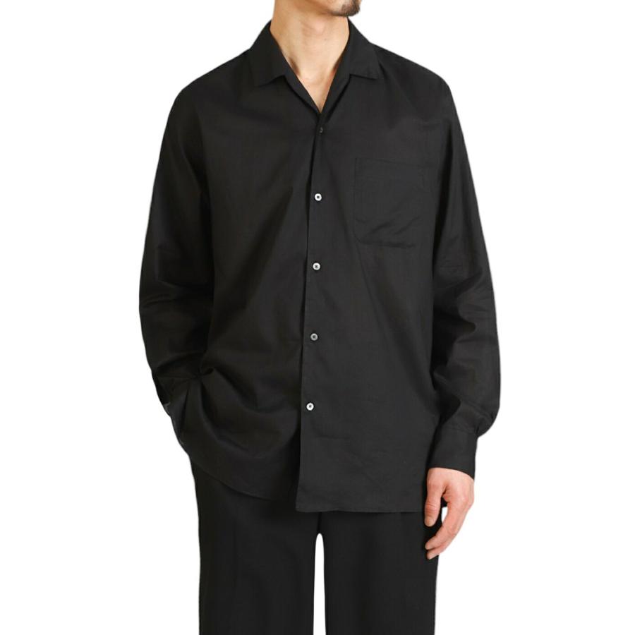 【新品】markaware 25AW イタリアンオープンカラーシャツBlack2 新品】markaware 25AW イタリアンオープンカラーシャツBlack2