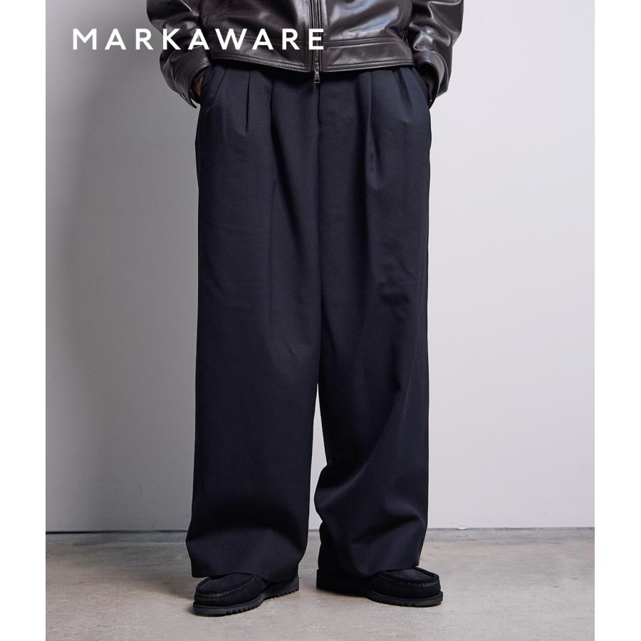 パンツ markaware pleated wode trousers markaware MARKAWARE / マーカウェア ： TRIPLE PLEATED WIDE