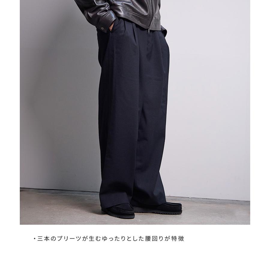 markaware（マーカウェア） ： TRIPLE PLEATED WIDE TROUSERS ORGANIC