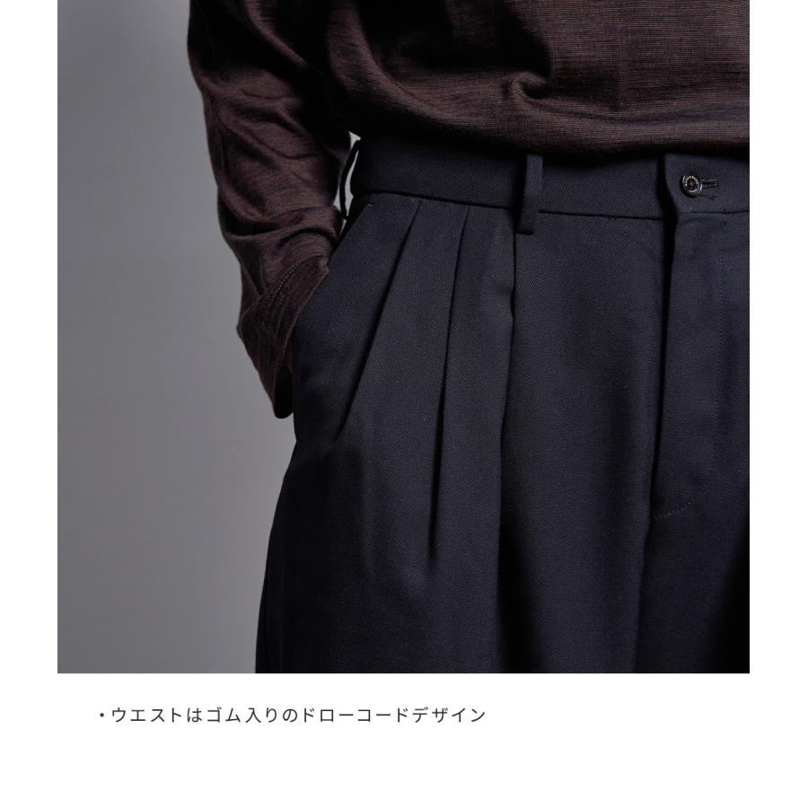 markaware（マーカウェア） ： TRIPLE PLEATED WIDE TROUSERS ORGANIC