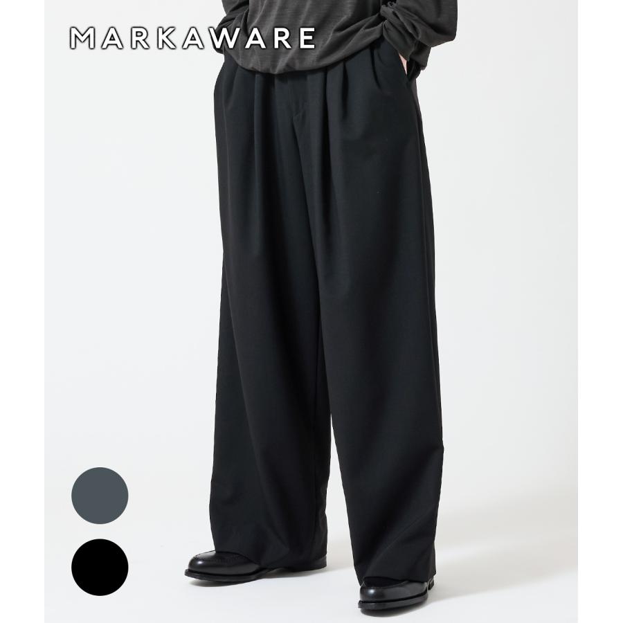 マーカウェア MARKAWARE PLEATED WIDE TROUSERS markaware（マーカウェア） ： TRIPLE PLEATED WIDE TROUSERS -ORGANIC