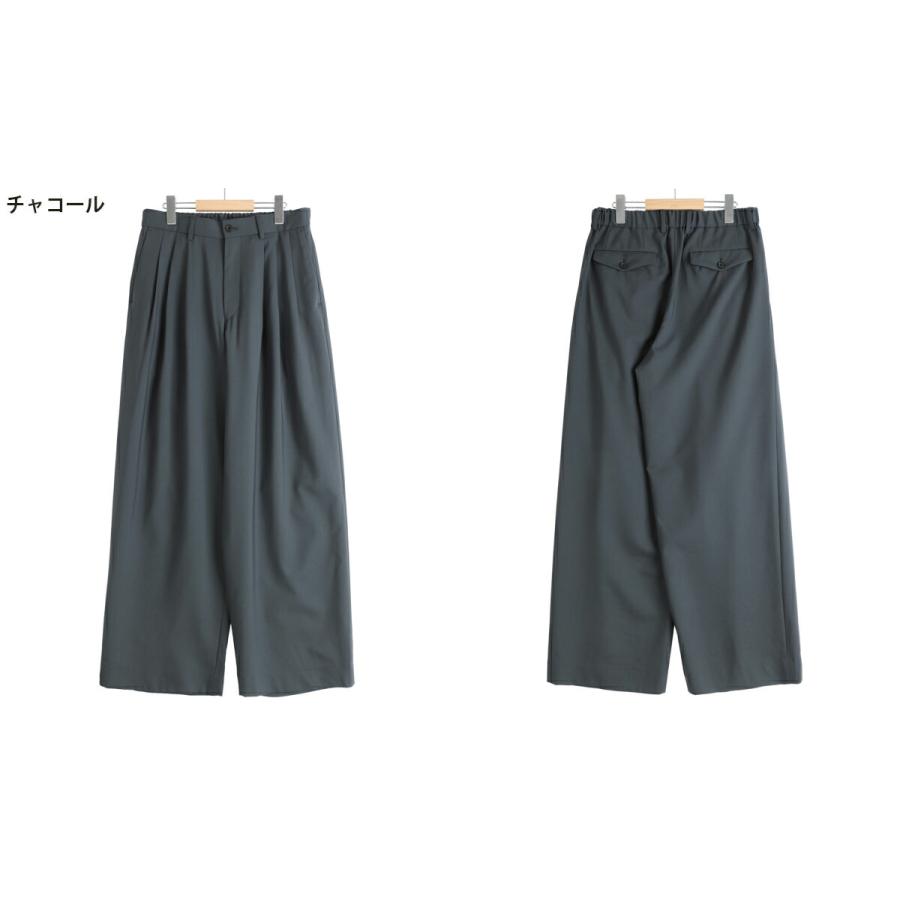 MARKAWARE / マーカウェア ： TRIPLE PLEATED WIDE TROUSERS -ORGANIC WOOL 2/80 TROPICAL- / 全2色 ： A26A15PT03Cの画像