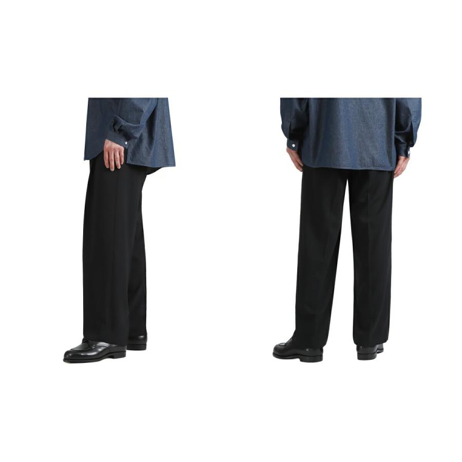 MARKAWARE DOUBLE PLEATED TROUSERS ブラック MARKAWARE (マーカウェア) CLASSIC FIT DOUBLE PLEATED TROUSERS