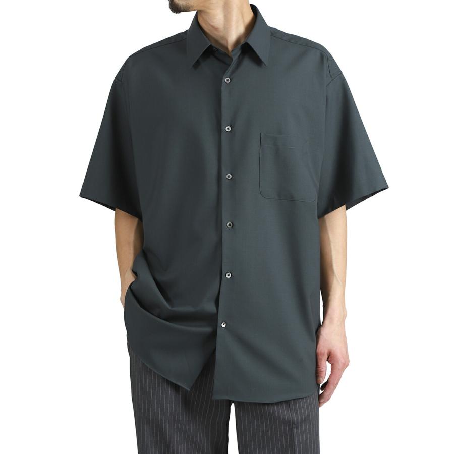 MARKAWARE / マーカウェア ： COMFORT FIT S/S SHIRT ORGANIC WOOL 2/80 TROPICAL / 全3色 ： A26B04SH01Bの画像