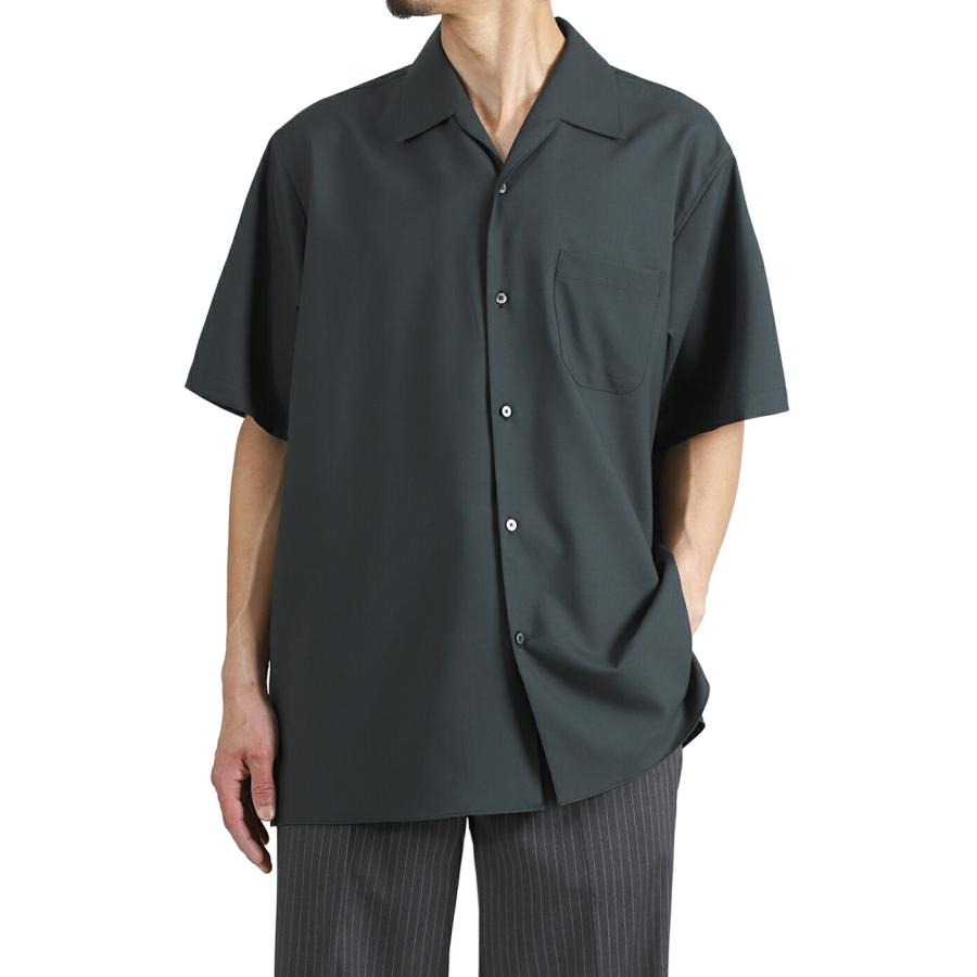 MARKAWARE / マーカウェア ：  ITALIAN OPEN COLLAR S/S SHIRT ORGANIC WOOL 2/80 TROPICAL / 全3色 ： A26B04SH02Bの画像