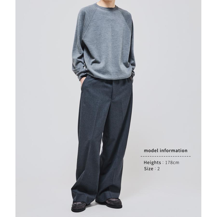 markaware（マーカウェア） ： FLAT FRONT WIDE TROUSERS ORGANIC WOOL