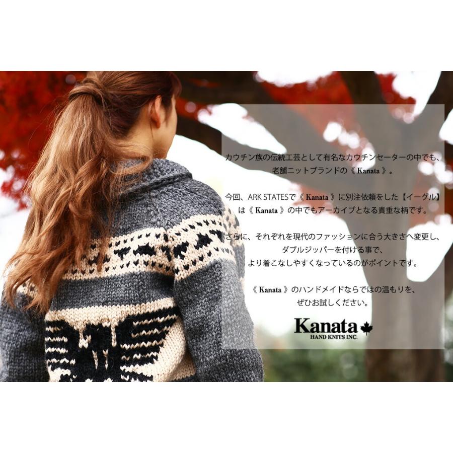 Kanata カナタ Only Ark 別注 イーグル Charcoal Ivory Black イーグル ニット ウール セーター メンズ Arkst Kanata 1 Arknets 通販 Paypayモール