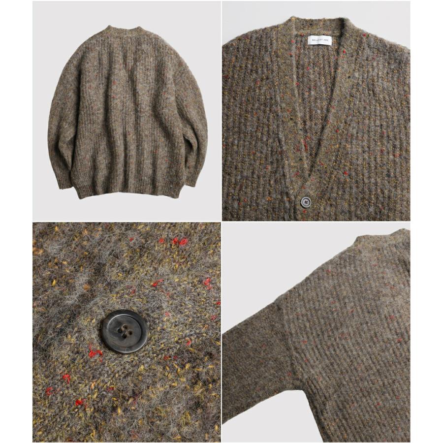 15%OFF】BALLAST ARK / バラストアーク ： V/N SHAGGY NEP CARDIGAN 