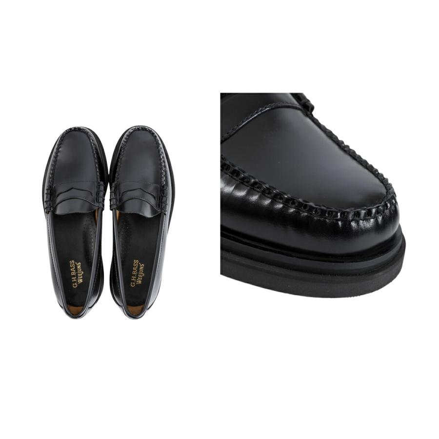 極美品 GHBASS ジーエイチバス LARSON 本革 ブラック 黒 24 6 G.H.BASS（ジーエイチバス） 【10%OFF】G.H.Bass / ジー・エイチ・バス