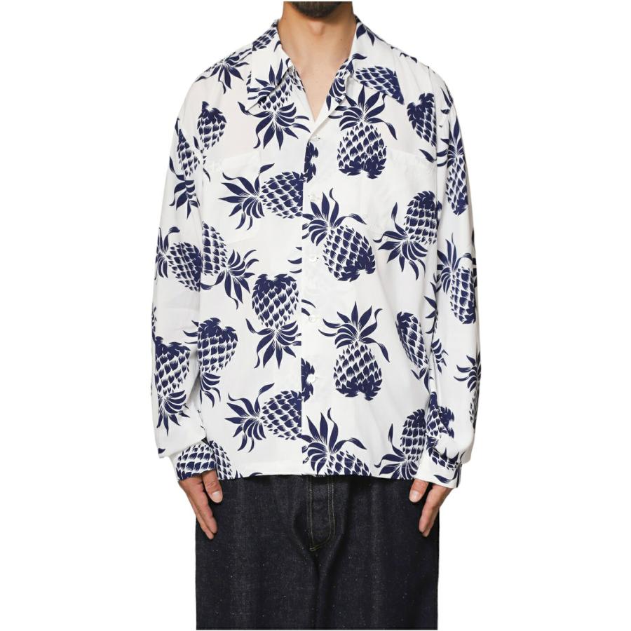【美品】DUKE KAHANAMOKU デュークカハナモク パイナップル L表記 DUKE KAHANAMOKU DUKE KAHANAMOKU / デューク カハナモク ： L/S RAYON