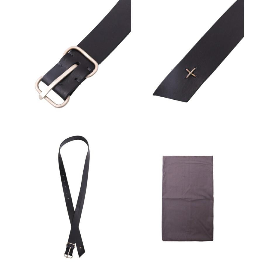 m.a+（エムエークロス） ： double oval buckle wide belt ： EL1E