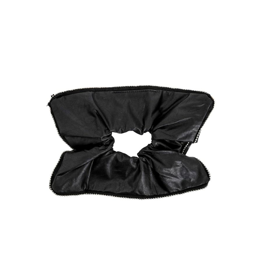 heyep（ヘイップ） ： [レディース]Faux Leather Studded Scrunchie