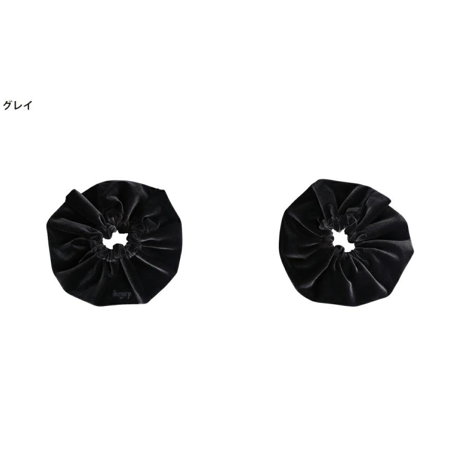 heyep（ヘイップ） ： [レディース]Velour Logo Scrunchie / 全2色