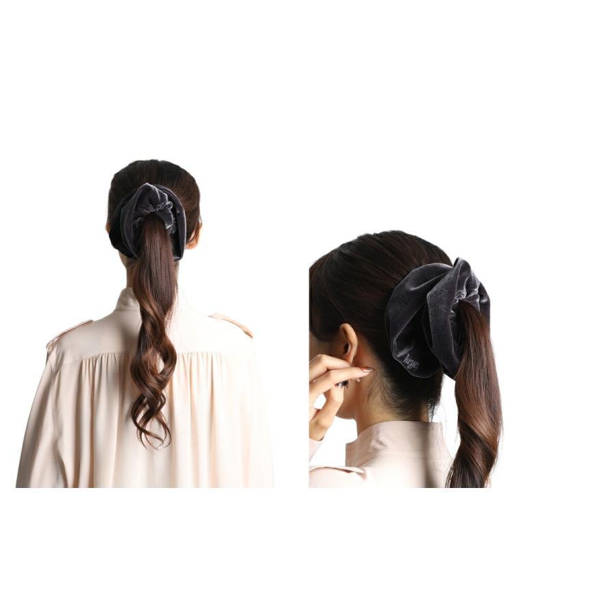 heyep（ヘイップ） ： [レディース]Velour Logo Scrunchie / 全2色
