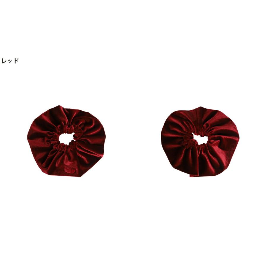 heyep（ヘイップ） ： [レディース]Velour Logo Scrunchie / 全2色