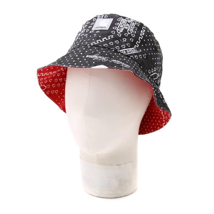 red bandana bucket hat