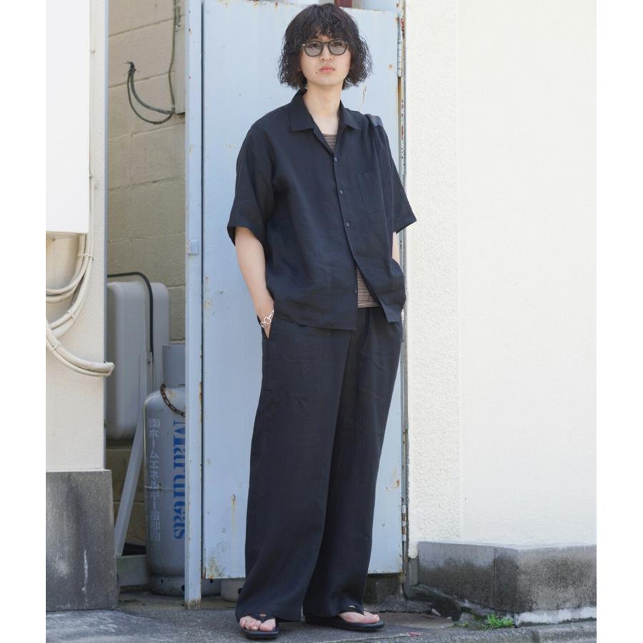 marka / マーカ ： OPEN COLLAR S/S SHIRT - LINEN TROPICAL 全2