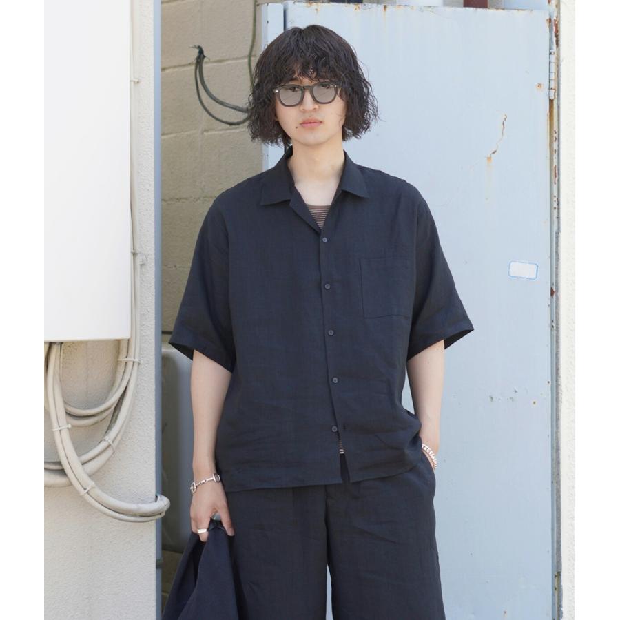 marka / マーカ ： OPEN COLLAR S/S SHIRT - LINEN TROPICAL 全2