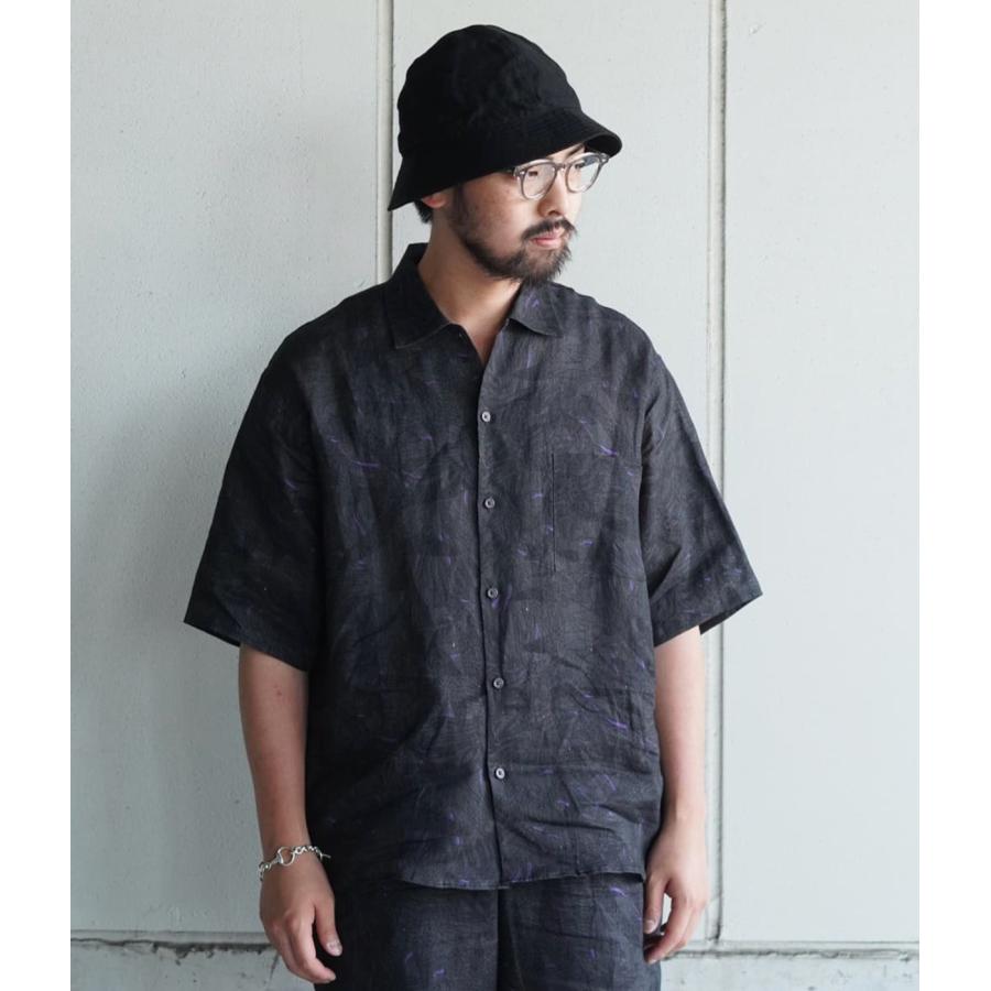 marka / マーカ ： OPEN COLLAR S/S SHIRT - LINEN TROPICAL 全2