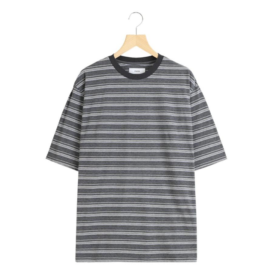 【まねこ様】 FLATFRONTTROUSER GRAYサイズ1 マーカ marka（マーカ） ： BORDER TEE - 60/1 ORGANIC MELANGE BORDER -/ 全2