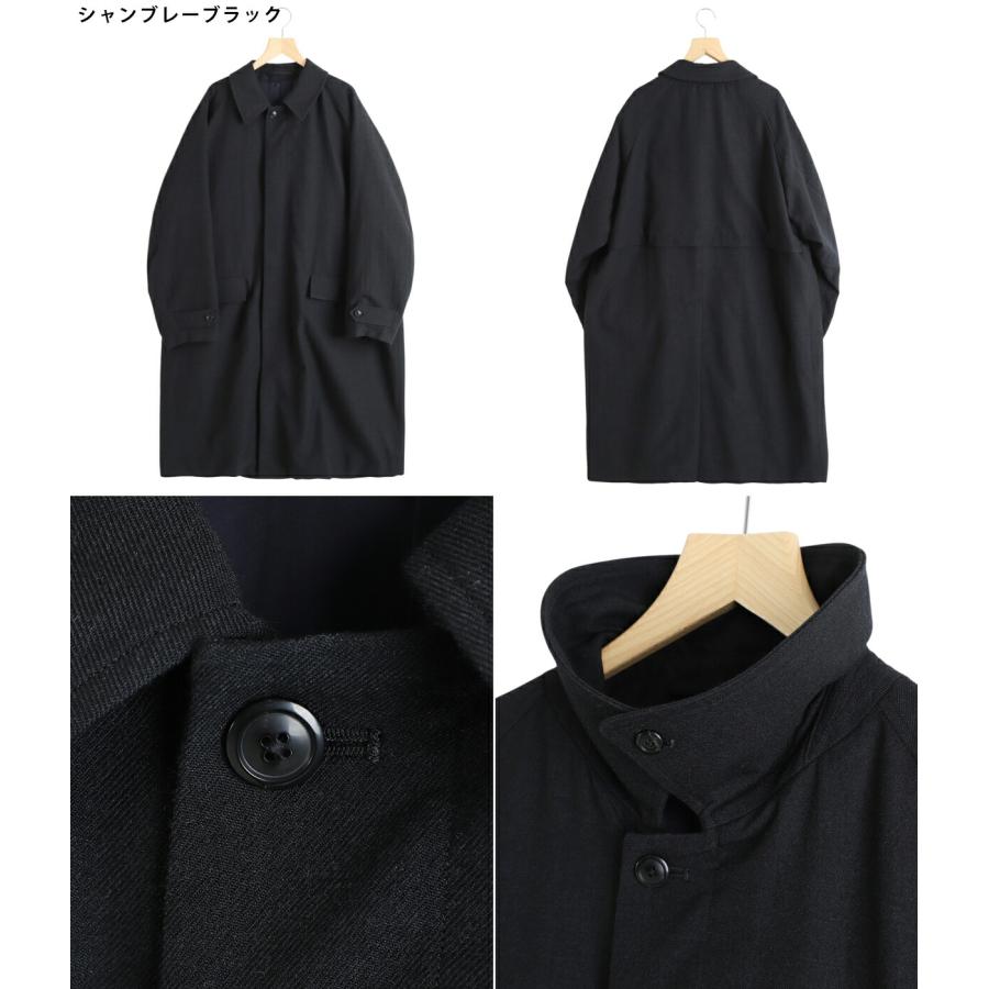 marka（マーカ） ： RAGLAN SLEEVE COAT -TUMBLED WOOL SERGE- / 全2色