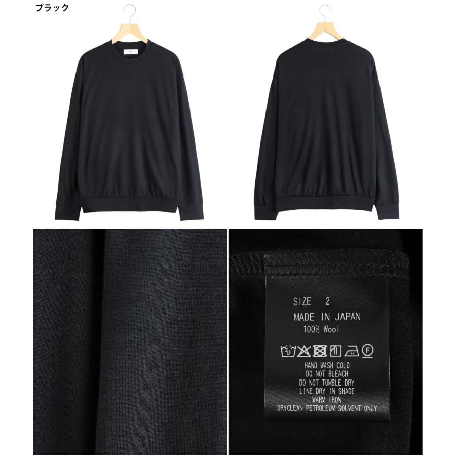 marka マーカ　2/72 WOOL シングル ジャージ　ウォッシャブルt 黒 marka（マーカ） ： CREW NECK -2/72 WOOL SINGLE JERSEY WASHABLE