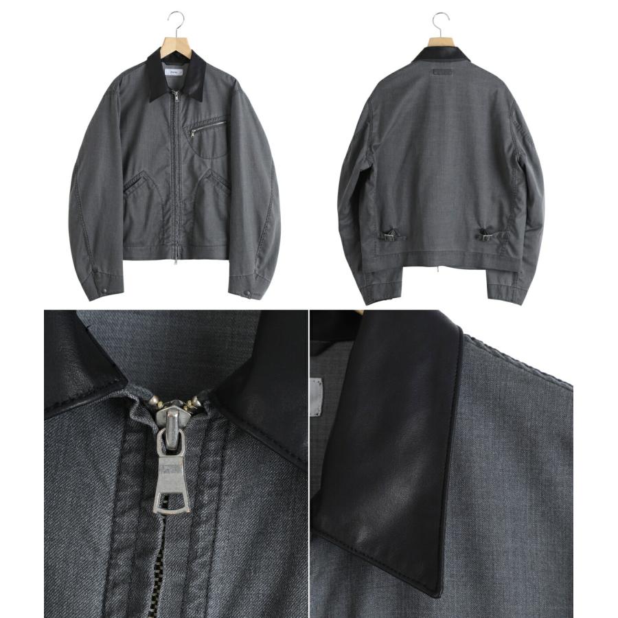 marka / マーカ ： WORK JACKET -WASHABLE 2/72 WOOL GABARDINE PIGMENT PRINT- ： M26A03BL01Cの画像