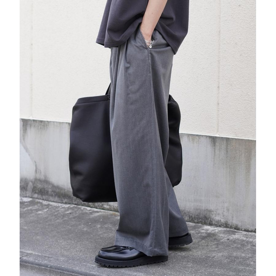 marka（マーカ） ： TWO TUCK BUGGY TROUSERS -WASHABLE 2/72 WOOL
