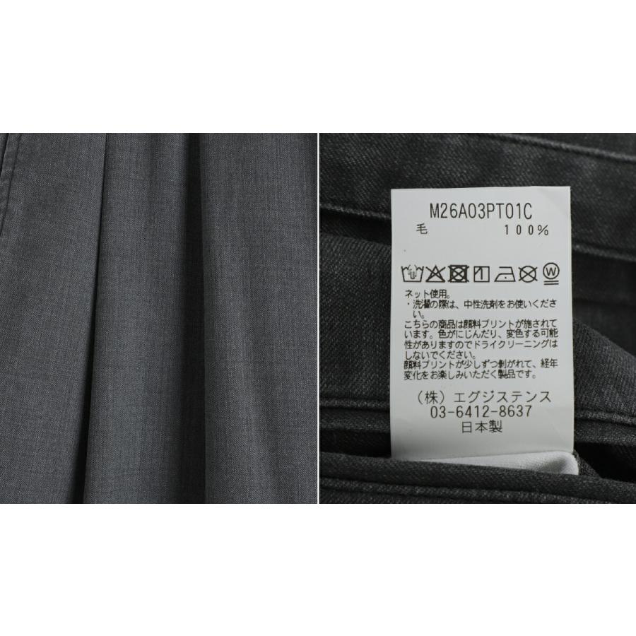 marka / マーカ ： TWO TUCK BUGGY TROUSERS -WASHABLE 2/72 WOOL GABARDINE PIGMENT PRINT- ： M26A03PT01Cの画像