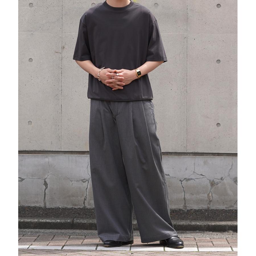marka（マーカ） ： TWO TUCK BUGGY TROUSERS -WASHABLE 2/72 WOOL