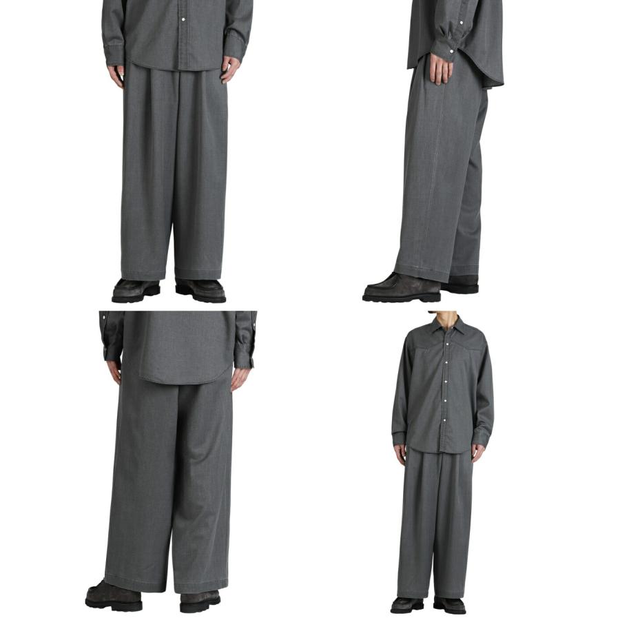 marka（マーカ） ： TWO TUCK BUGGY TROUSERS -WASHABLE 2/72 WOOL