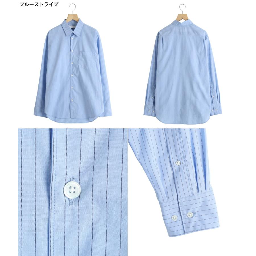 marka（マーカ） ： REGULAR COLLAR SHIRT -ORGANIC COTTON STRIPE