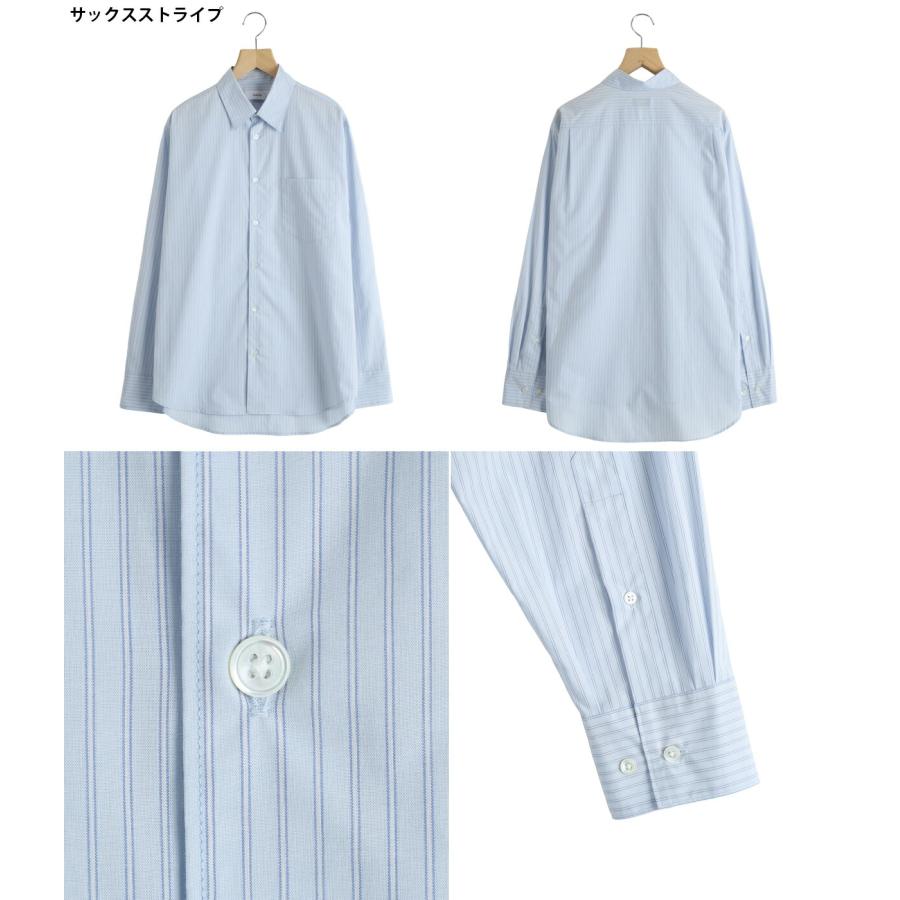 marka（マーカ） ： REGULAR COLLAR SHIRT -ORGANIC COTTON STRIPE