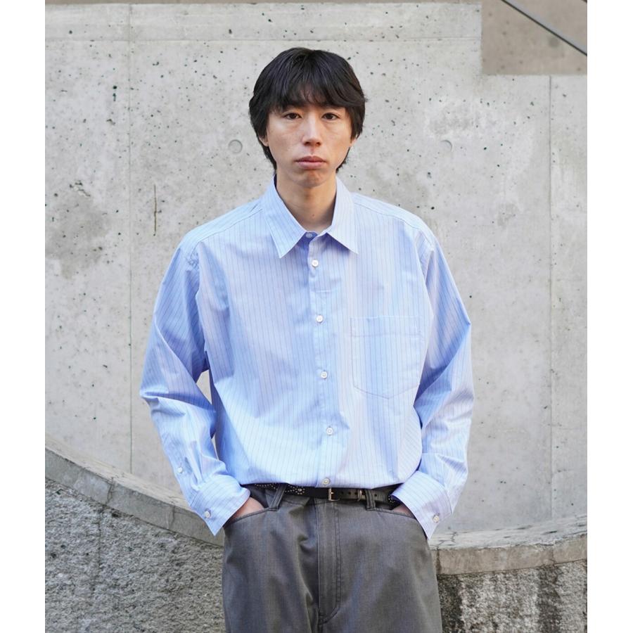 marka（マーカ） ： REGULAR COLLAR SHIRT -ORGANIC COTTON STRIPE
