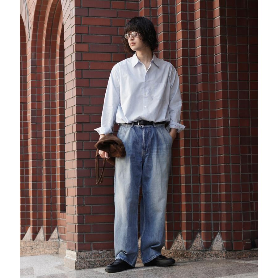 marka（マーカ） ： REGULAR COLLAR SHIRT -ORGANIC COTTON STRIPE