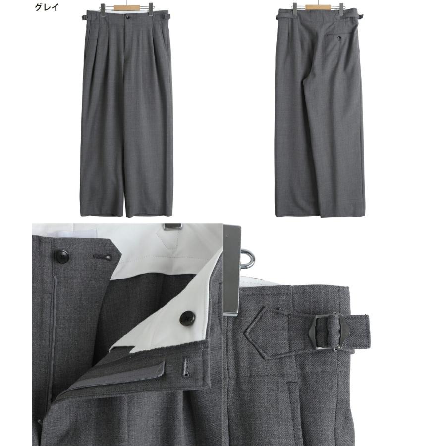 marka / マーカ ： TWO TUCK MILITARY TROUSERS -RECYCLED POLYESTER NON-MULESED WOOL GABARDINE- / 全3色 ： M26A06PT01Cの画像