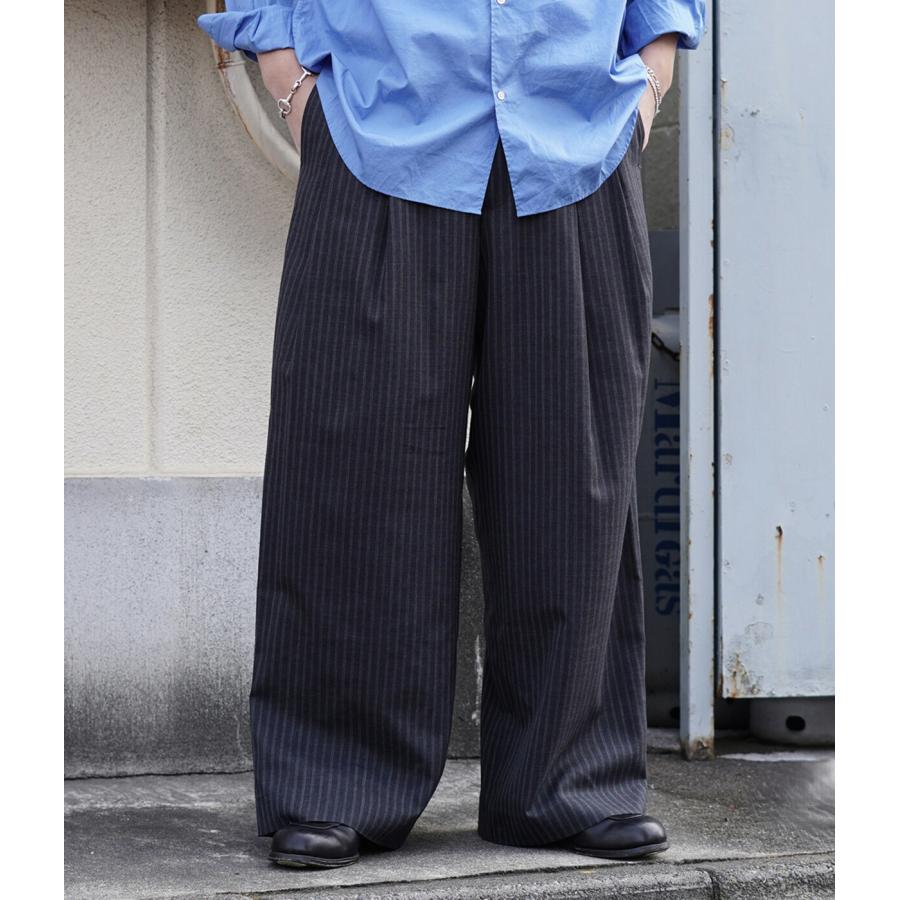 marka（マーカ） ： TWO TUCK BAGGY TROUSERS -2/72 WOOL TROPICAL