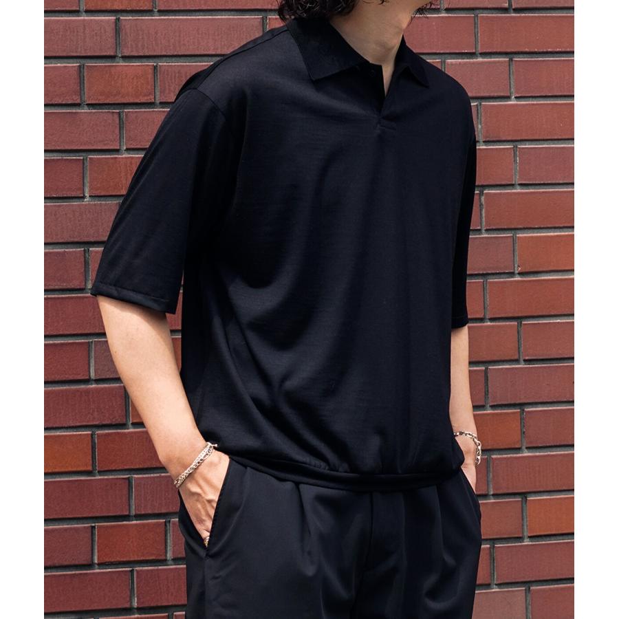 marka（マーカ） ： ONE BUTTON POLO TEE S/S -SUPER 120s WASHABLE