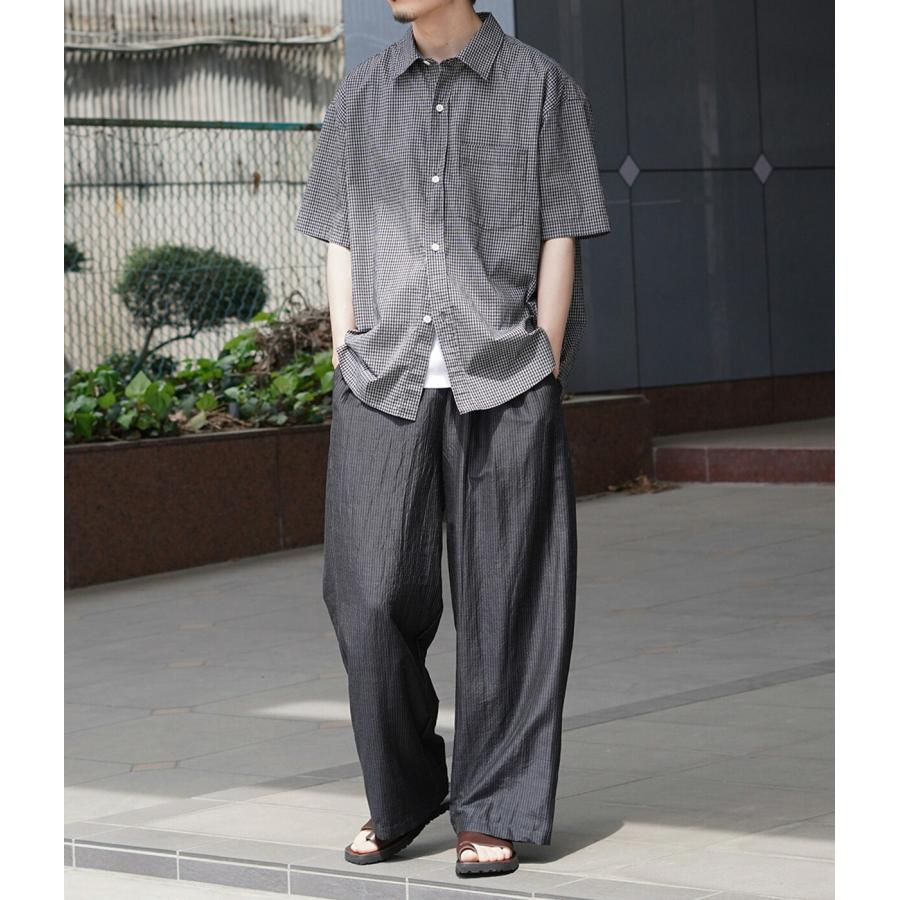 marka（マーカ） ： WIDE CYLINDER FIT EASY PANTS -WOOL SILK FEATHER 