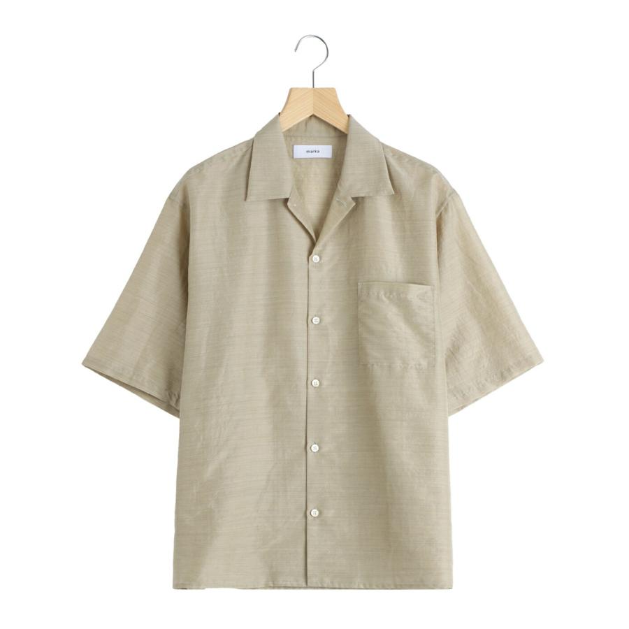 marka（マーカ） ： OPEN COLLAR S/S SHIRT -WOOL SILK FEATHER CLOTH