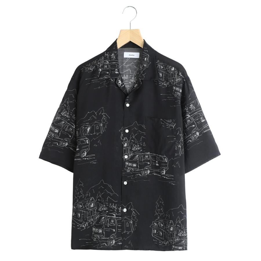 marka（マーカ） ： OPEN COLLAR S/S SHIRT -CUPRO SILK LAWN