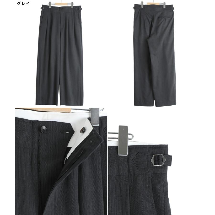 marka（マーカ） ： TWO TUCK MILITARY TROUSERS -WOOL HIGH TWIST