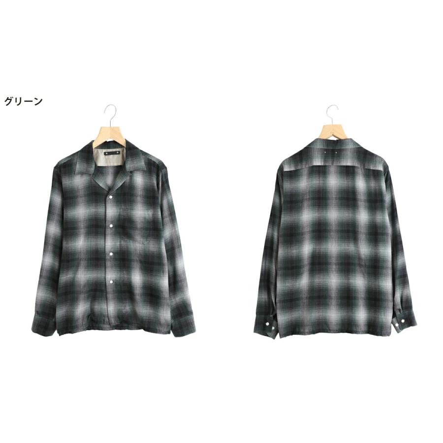 MINEDENIM（マインデニム） ： T.Rayon Ombre Open Collar Shirt / 全2