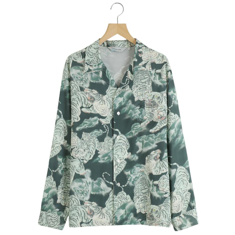 NIPOALOHA / ニポアロハ ： RAYON LONG SLEEVE ALOHA SHIRT(百虎